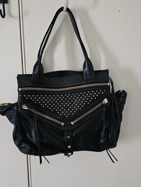 Botkier Black Leather Studded Handag